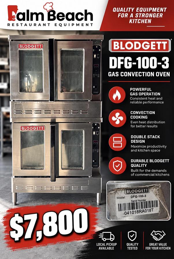 Refurbished Blodgett DFG-100-3 Double Stack Gas Convection Oven