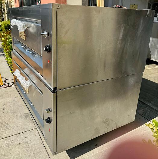 Used Montague Company 24P-2 Pizza Oven Double 8" High Decks Gas