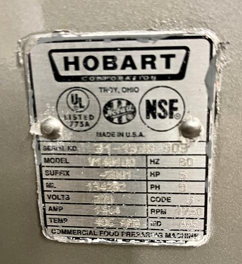 Used Hobart V1401 Bowlguard 140qt mixer with stainless steel bowl and 1 attachment