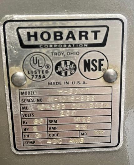 Refurbished Hobart 60 quart H600T 3 phase 2HP comes with stainless steel bowl and one attachment