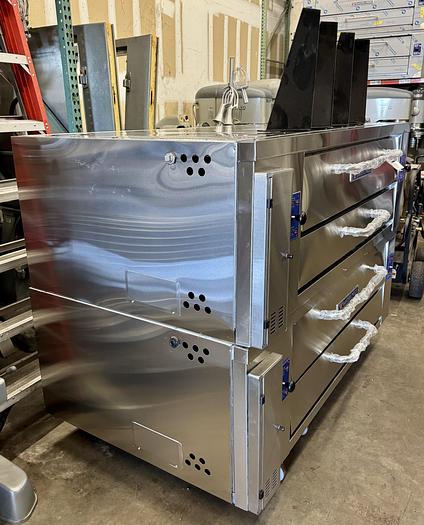 Refurbished Bakers Pride Y-602 reconditioned Super Deck Floor Model Double Pizza Deck Oven - Natural Gas