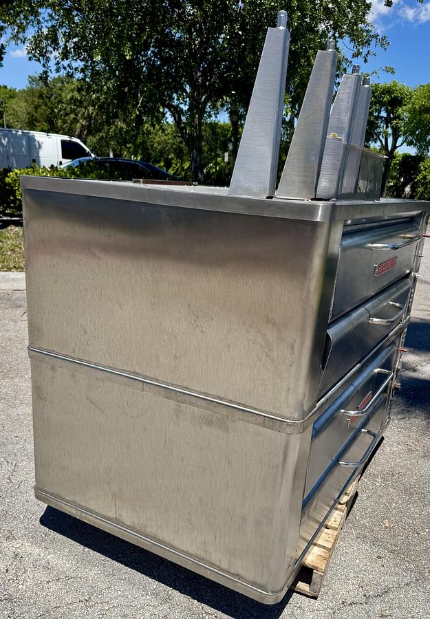 Refurbished Blodgett 961 Doublestack LP pizza oven comes with seasoned stones. Can be converted for an additional fee