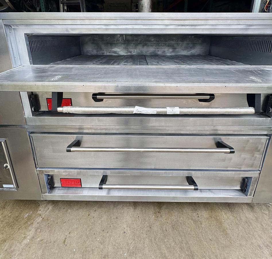 Refurbished Marsal SD-660STACKED Floor Model Double Pizza Deck Oven - Natural Gas