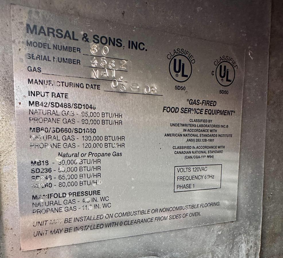 Refurbished Reconditioned Marsal MB60 Dual Deck Gas Oven