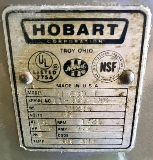 Used Hobart H600T Commercial 60 Quart Mixer 3 Phase 230V 60QT wow!