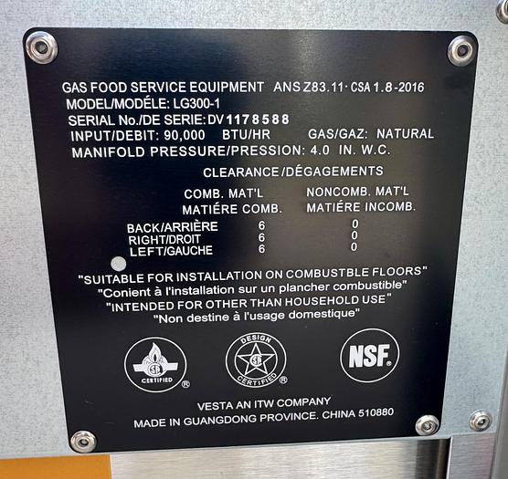 Vulcan LG300 Gas Fryer - (1) 40 lb Vat, Floor Model, Natural Gas