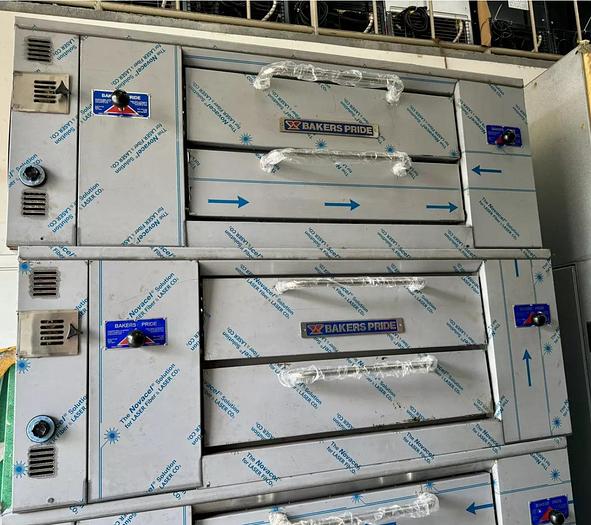 Used Bakers Pride DS805 Completely Refurbished 4 Pie Doublestack Ovens New Stones