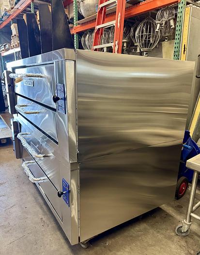 Refurbished Bakers Pride Y-602 reconditioned Super Deck Floor Model Double Pizza Deck Oven - Natural Gas
