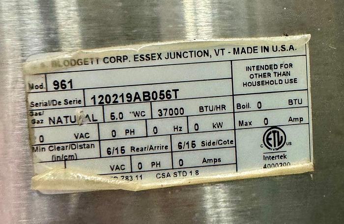 Used Reconditioned Blodgett 961 Triple Deck Pizza Oven