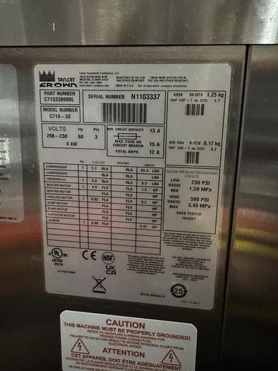Used Taylor C713-33 MFG 2021