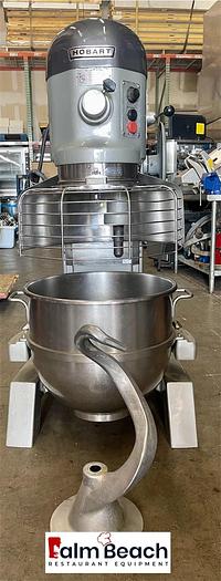 Used Hobart H600T 3 phase 2HP mixer comes with a stainless steel bowl and one attachment