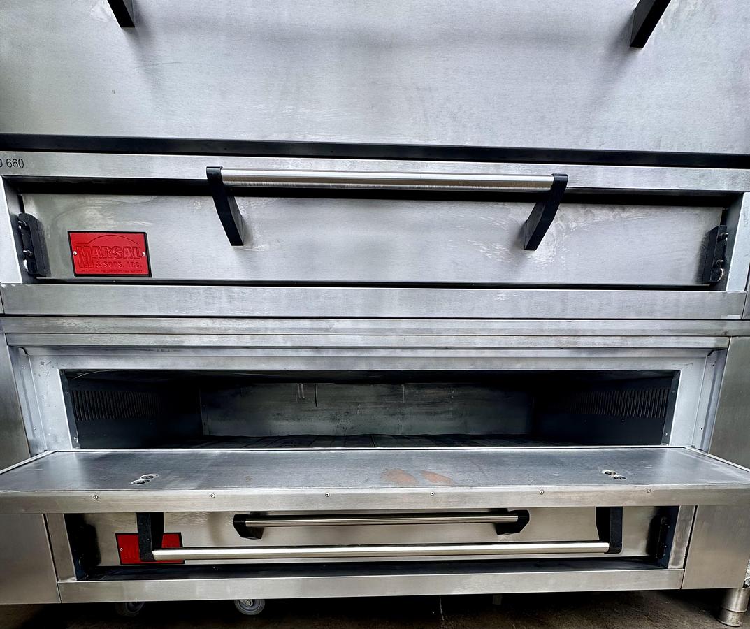 Refurbished Marsal SD-660STACKED Floor Model Double Pizza Deck Oven - Natural Gas