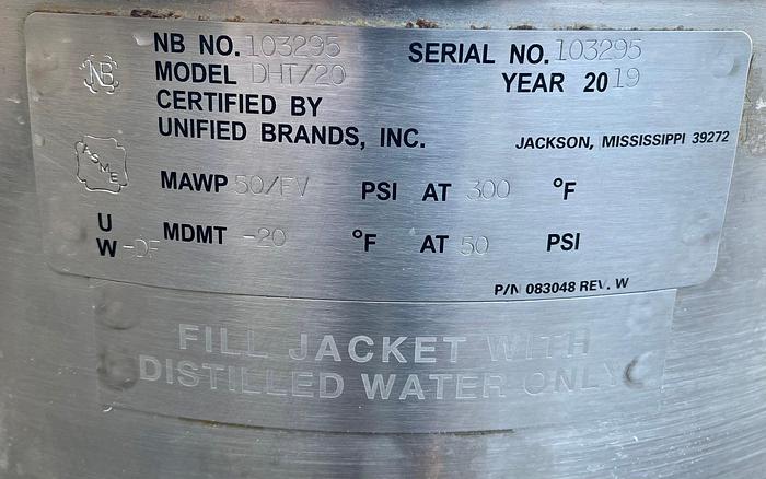 Used Groen 20gal Tilting Kettle DH-20C Used MFG 10/2019