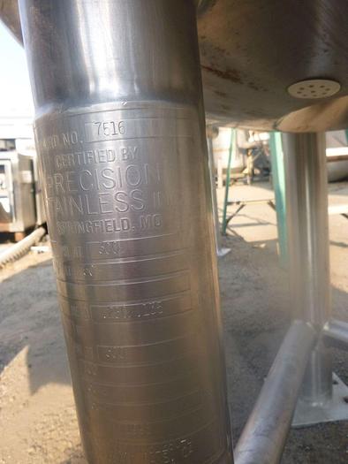 Used Reactor, 79 Gallon, 316L S/st, Jkt, 50 PSI, Precision, A #S744226