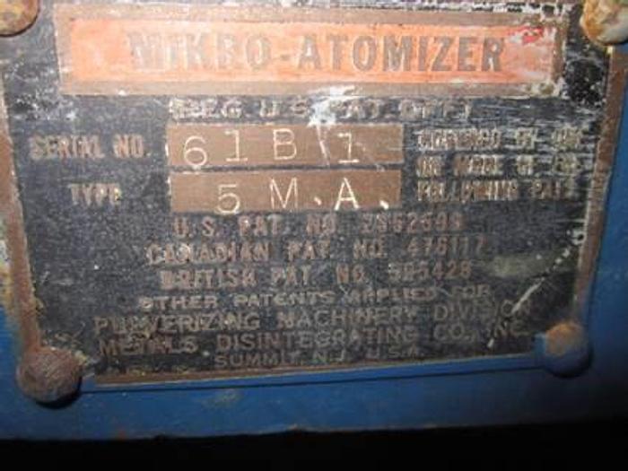 Used 5MA HOSOKAWA MICRON POWDER TECHNOLOGY MILL (#9432)