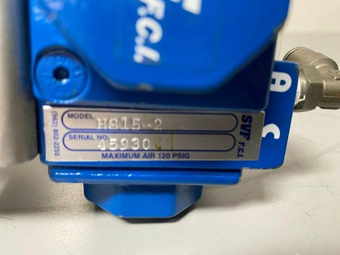 Used Lot of 2 - SVF F.C.I Stainless Steel HS15-2 Valve Actuators w/ 1" Sanitary Fit