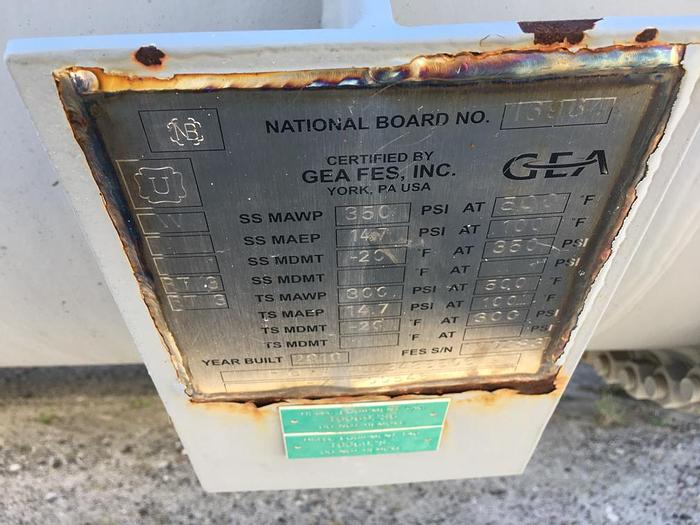 Used Unused GEA FES Inc. approximately 4,000 square foot horizontal Shell and Tube condenser