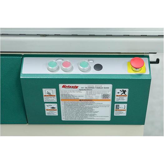 Grizzly G0853 - 14" 10 HP 3-Phase Sliding Table Saw with DRO and CNC Fence