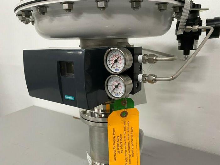 Used Steriflow 978SP 3" Sanitary Control Valve w/ Siemens PS2 HART Positioner