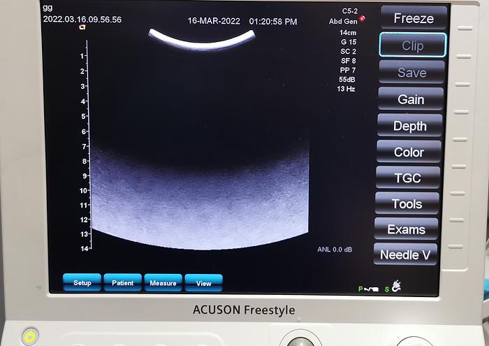 Gebraucht Siemens Acuson Freestyle Flachbildschirm portabel diagnostik Ultraschallgerät mit kabellosen Schallköpfen auf Trolley