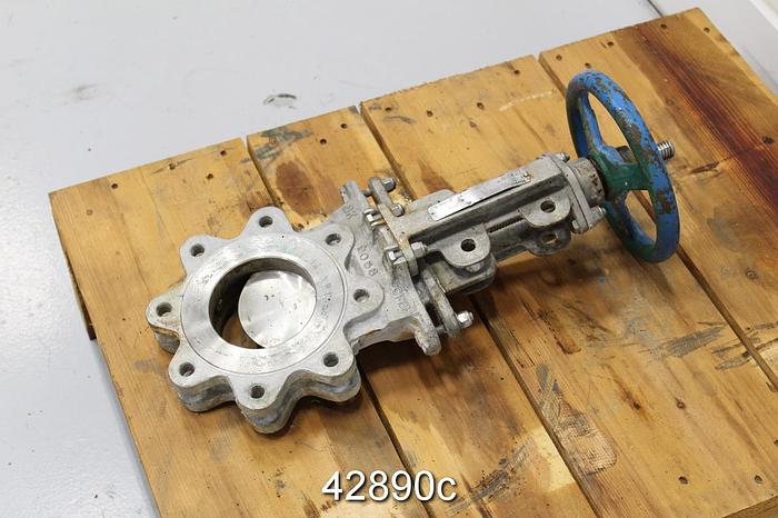 Used Rovalve 4" Hand Operated Knife Gate Valve #42890