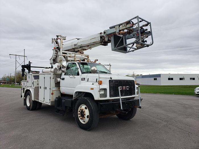 Used 1998 GMC 7500 w/ Altec AP45 Cable Placer Bucket Truck