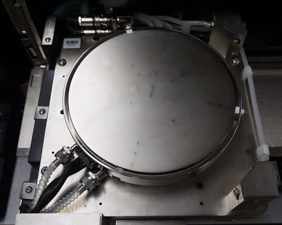 Used Cascade 12000 semiautomatic prober with 150mm thermal chuck, Motic PSM-1000 microscope and microchamber