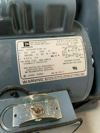 Used Welch 1402N-01 DuoSeal Rotary Vane Vacuum Pump