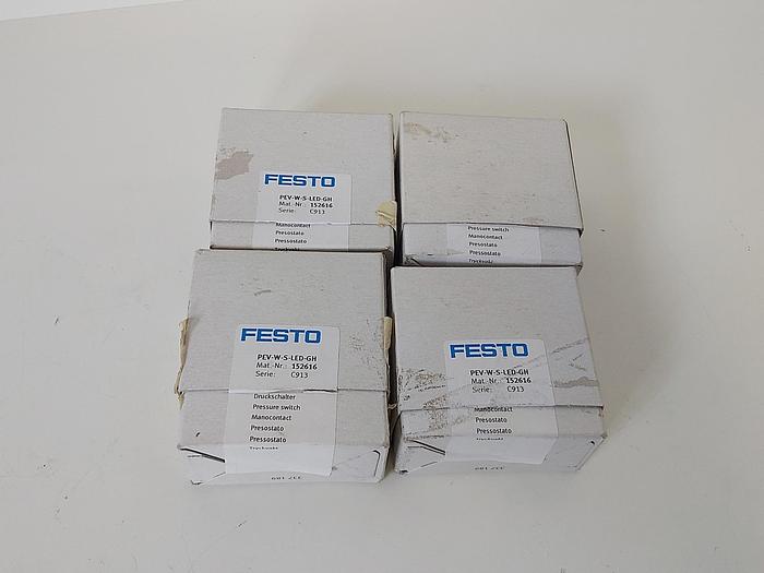 4 Stück Druckschalter, PEV-W-S-LED-GH, 152616, Festo neu