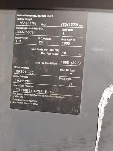 Used 2006 Crown RR5210-35 Reach Truck