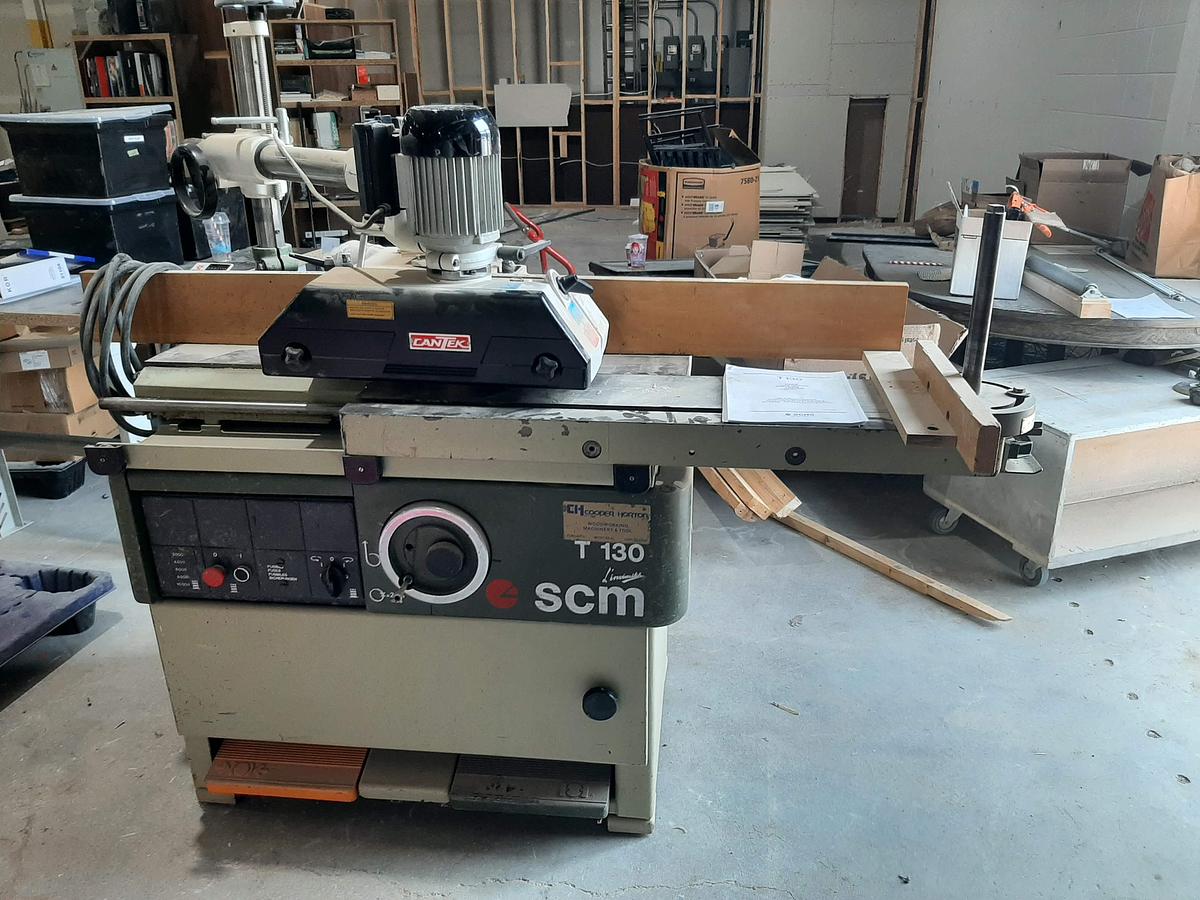 Used SCM  T130 Shaper with sliding table and feeder