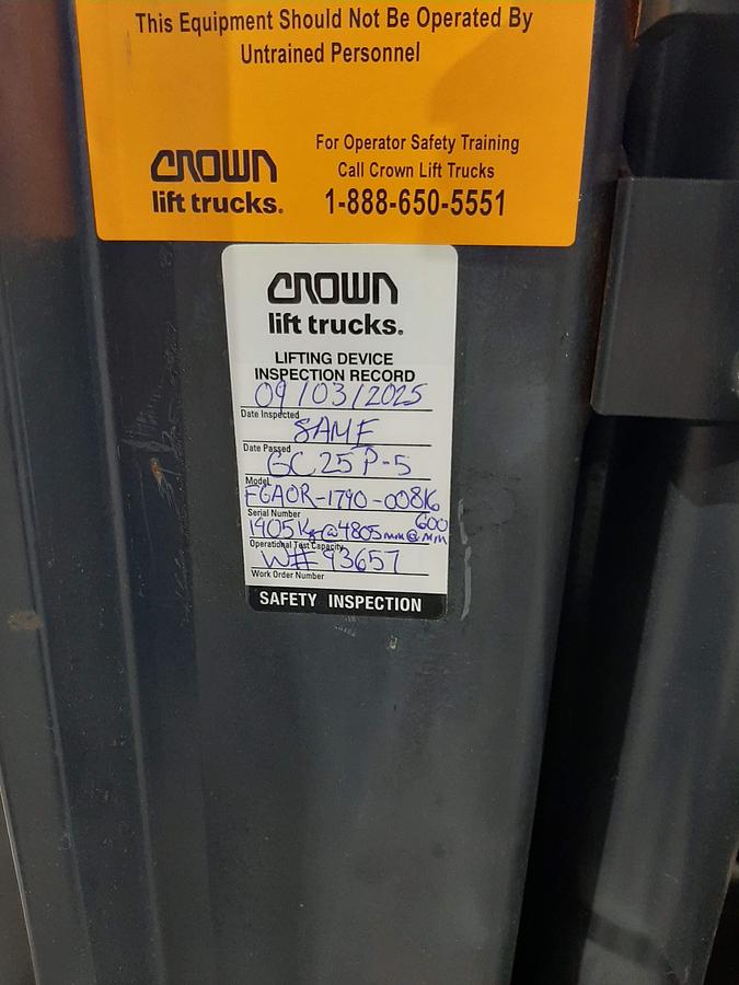 Used 2016 DOOSAN GC25P-5 – 5000 lb. Propane Forklift