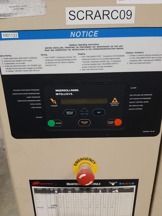 Used INGERSOLL RAND – SSR-EP100, 100HP Compressors