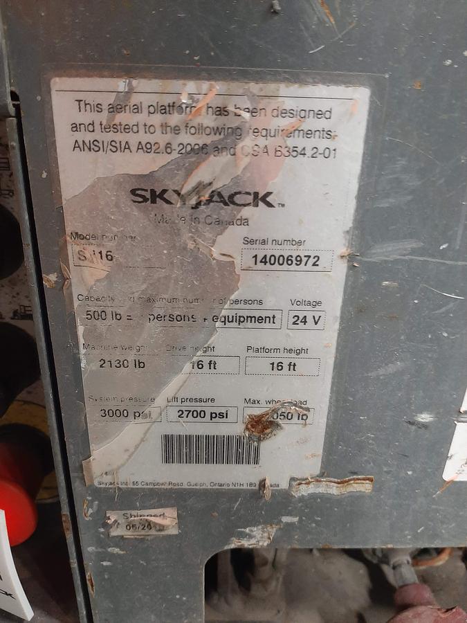Used 2015 SKYJACK - SJ16 Vertical Mast Lift
