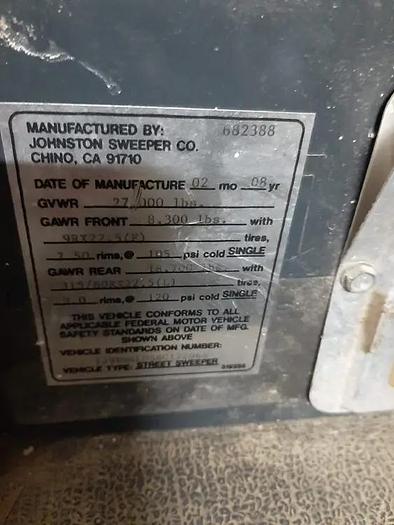 Used 2008 Johnston 4000 Street Sweeper