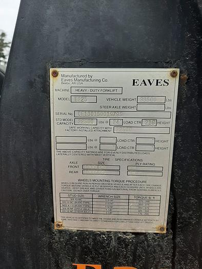 Used Eaves  E225 – 22500 lb. Forklift