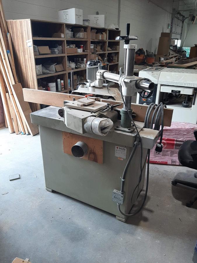 Used SCM  T130 Shaper with sliding table and feeder