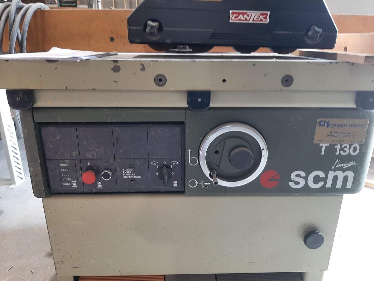 Used SCM  T130 Shaper with sliding table and feeder