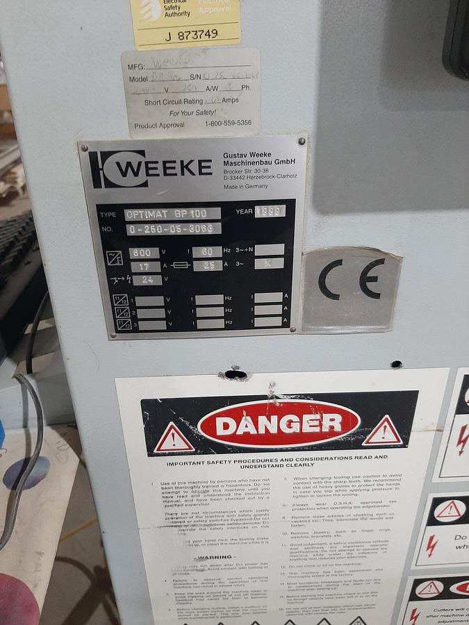 Used WEEKE Optimat BP 100 CNC Router