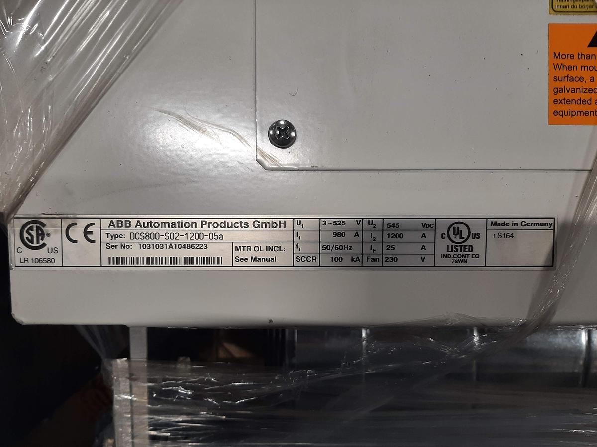 ABB - DCS800-S02-1200-05A DC Drives – 600HP