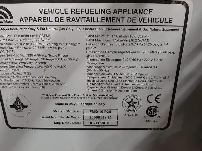 Used Fuel Maker FMQ-10 CNG Compressing Station Package