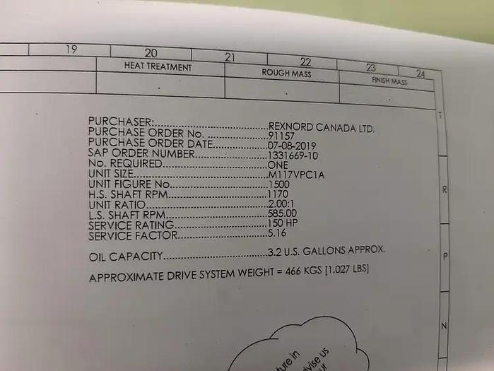 Falk V-Class M117VPC1A-1500 Gear Reducer – Brand new!