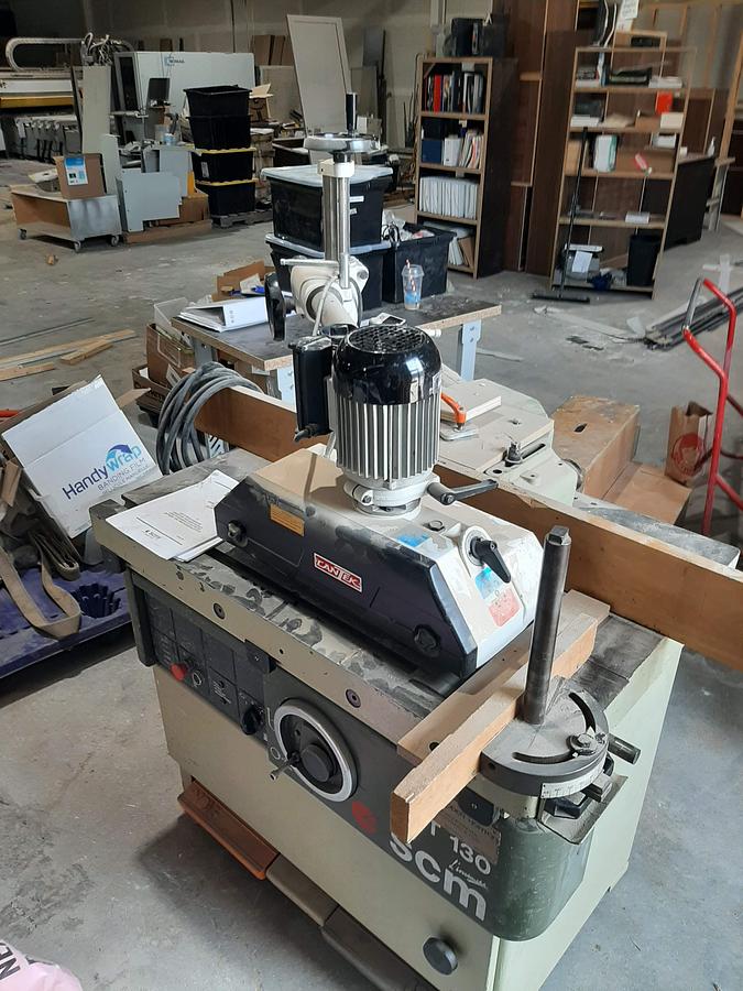 Used SCM T130 Shaper with sliding table and feeder
