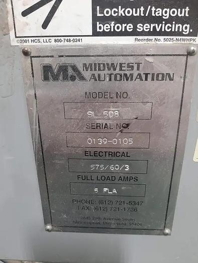 Used 2005 Midwest Automation 5’ x 8’ Scissor Lift Table