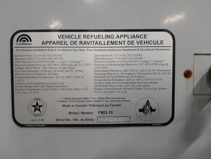 Used Fuel Maker FMQ-10 CNG Compressing Station Package