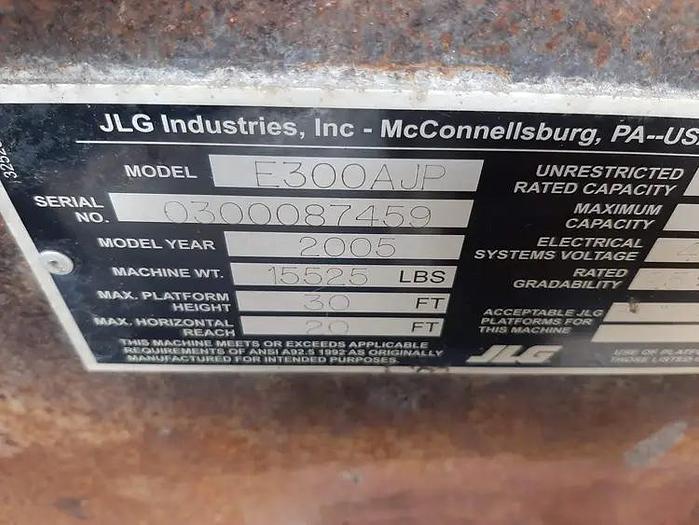Used 2005 JLG E300AJP Electric Articulated Boom Lift.