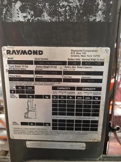 Used 2008 Raymond 560 OPC30TT Order Pickers