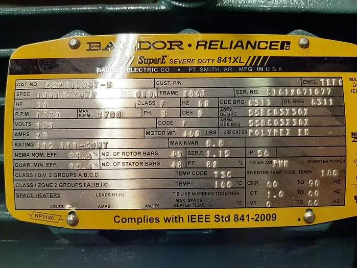 BALDOR  ECP84104T-5 30 HP motor