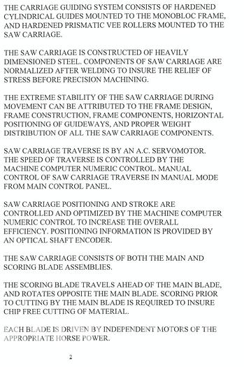 Used 1997 Selco WNT-200 Panel Saw