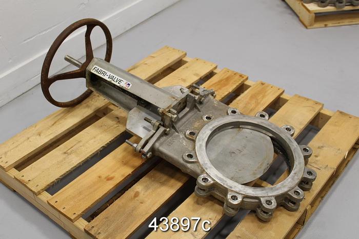 Used Fabri-Valve 12" Hand Operated Knife Gate Valve, Stainless Steel Body #43897